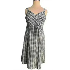 Nine West Blue Plaid Surplice Bodice Sundress Size 16